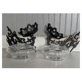 Antique Kerosene Lantern Brakets & Reservoirs