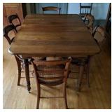Antique Cherry Table & Six Chairs