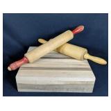 Beautiful Chopping Block And Vintage Rolling Pins