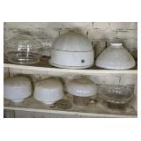 Seven Vintage Light Fixture Globes