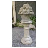 Concrete Pedestal & Fruit Basket
