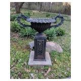 Antique Cast Iron Yard Urn