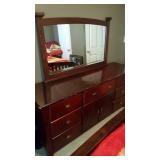 Wooden Dresser & Mirror