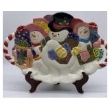 Frosty Folks Oval Platter - Fitz and Floyd
