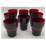 (8) Windsor Royal Ruby Anchor Hocking Tumblers