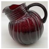 Anchor Hocking Ruby Royal Swirl Pitcher
