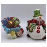 Frosty Folks and Holly Hat Snowman Candy Dishes