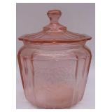 Pink Depression Glass Biscuit Jar