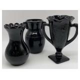 Vintage Black Amethyst Vases