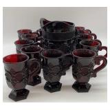Avon Cape Cod Ruby Pitcher and Mugs