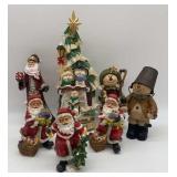 Santa and Snowman Figurines