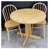 Round Drop Leaf Kitchen Table and 2 Chairs