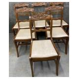 (6) Vintage Rose Carved Chairs