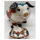 Ceramic Pig Serving Bowl and Spoon Rest