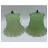 Vintage Ruffled Edge Green Lamp Shades