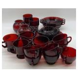 Vintage Ruby Red Dishes Lot #2