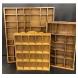 (3) Wood Display Shelves