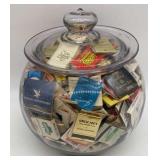 Glass Jar Full of Vintage Collectible Matches