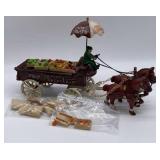 Cast Iron Wagon w/Replica Food