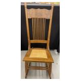 Antique Cane Bottom Rocking Chair