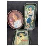 (3) Vintage Coca Cola Trays