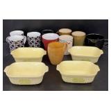 Pfaltzgraff Mini Loaf Pans and Misc Coffee Mugs