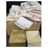 Vintage Linens and Vinyl Storage