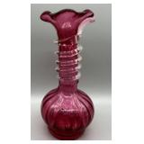 Vintage Cranberry Glass Vase Vintage Cranberry Glass Vase