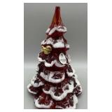 Fenton Glass Art Frosted Christmas Tree Fenton Glass Art Frosted Christmas Tree