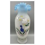 Vintage Art Glass Vase Hand-Painted