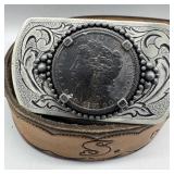1881 Morgan Silver Dollar Belt Buckle and Belt 1881 Morgan Silver Dollar Belt Buckle and Belt