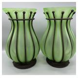 Frosted Glass and Metal Vases Frosted Glass and Metal Vases