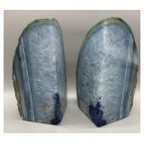 Blue Agate Bookends