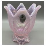 Fenton Art Glass Think Pink Candleholder Fenton Art Glass Think Pink Candleholder