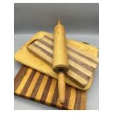 Wood Cutting Boards and Rolling Pin