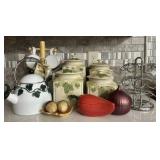 Kitchen Canisters, Teapot, Mugs and More