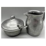 Vintage Carter Pewter Sugar and Creamer