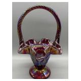 Fenton Art Glass Iridescent Basket Fenton Art Glass Iridescent Basket