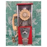 Vintage Phone and Gumball Machine Vintage Phone and Gumball Machine