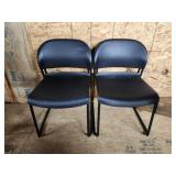 4 Black Plastic Office Chairs