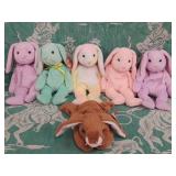 6 Collectible Ty Beanie Baby Rabbits