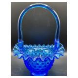 Fenton Cobalt Blue Hobnail Basket