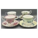 (4) Vintage Teacups and Saucer Sets