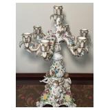Porcelain Dresden Style Six Arm Candelabra