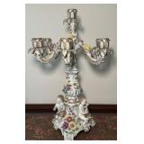 Porcelain Dresden Style Six Arm Candelabra