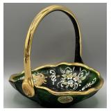 Murano Glass Handpainted Basket