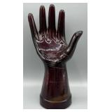 Vintage Ruby Red Glass Mannequin Hand