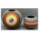 Artists Signed Navajo Hand Etched Pottery