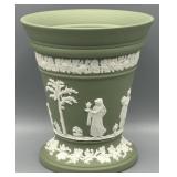 Wedgwood Sage Green Flower Vase - 5in Tall