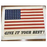 Authentic Give it Your Best! WWII Poster